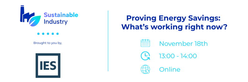 Proving Energy Savings: What's working right now? 18 November, 13:00 to 14:00, online